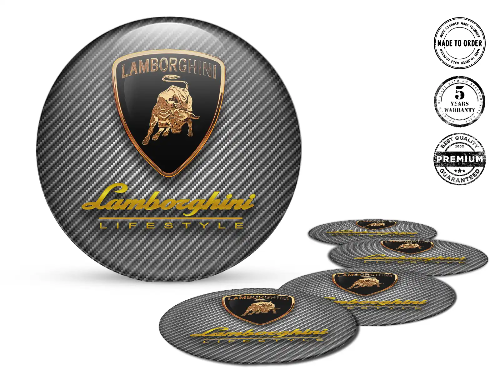 Lamborghini Logo Autocollant Silicone Décalques Roue de Luxe